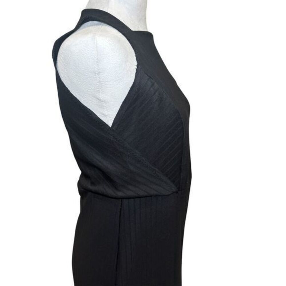 ZARA W&B Collection Black Ribbed Textured Sleeveless Dress Size Large - Picture 5 of 10